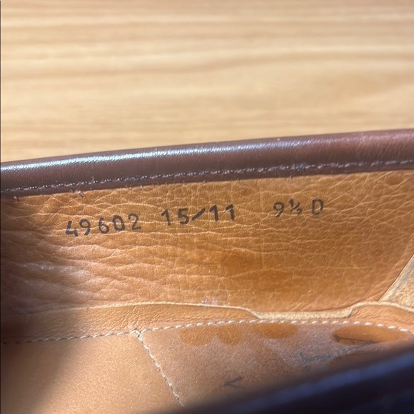 Allen Edmonds Brown Leather Loafers with Metallic Detail - Picture 3 of 8